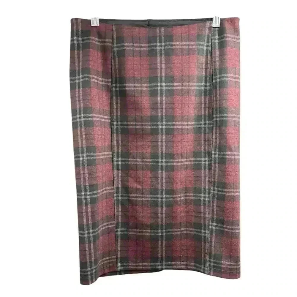 Liverpool Maggie Plaid Slip On Pencil Skirt Size 10